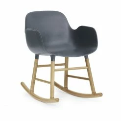 Normann Copenhagen Normann Form Rocking Oak Schaukelstuhl Mit Armlehne - H 73 X B 56 X T 67 Cm - Blue / Eiche