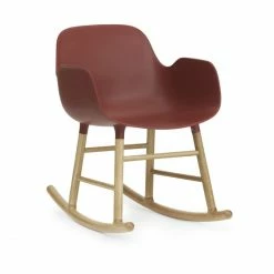 Normann Copenhagen Normann Form Rocking Oak Schaukelstuhl Mit Armlehne - H 73 X B 56 X T 67 Cm - Red / Eiche