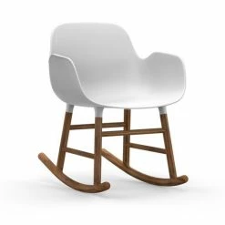 Normann Copenhagen Normann Form Rocking Walnut Schaukelstuhl Mit Armlehne - H 73 X B 56 X T 67 Cm - White / Walnuss