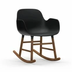 Normann Copenhagen Normann Form Rocking Walnut Schaukelstuhl Mit Armlehne - H 73 X B 56 X T 67 Cm - Black / Walnuss
