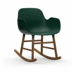 Normann Copenhagen Normann Form Rocking Walnut Schaukelstuhl Mit Armlehne - H 73 X B 56 X T 67 Cm - Green / Walnuss