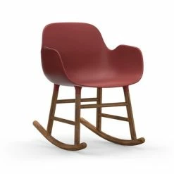 Normann Copenhagen Normann Form Rocking Walnut Schaukelstuhl Mit Armlehne - H 73 X B 56 X T 67 Cm - Red / Walnuss