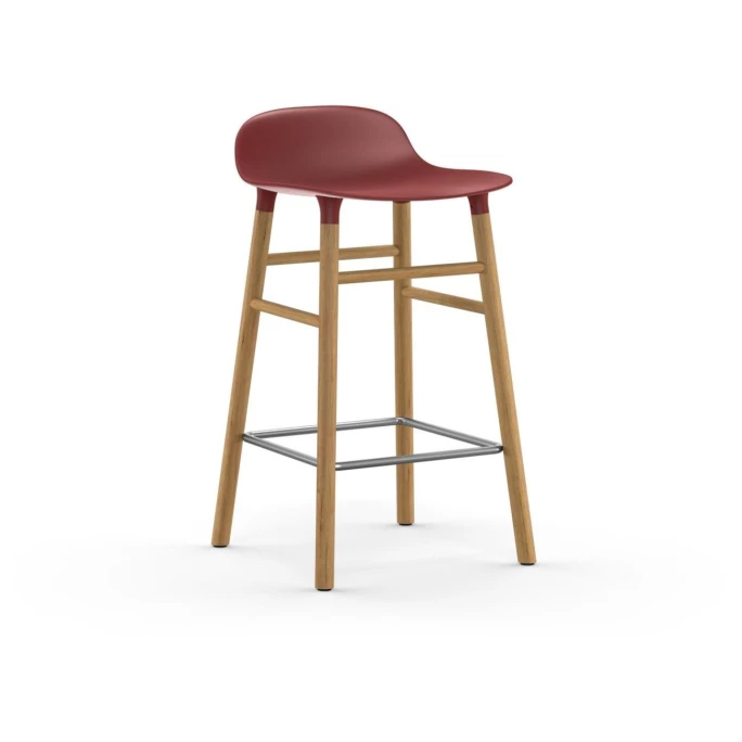 Normann Copenhagen Form Barstuhl Oak - Sitzhöhe 65 Cm - B 43 X T 43 Cm - Red 3 Normann Copenhagen Form Barstuhl Oak - Sitzhöhe 65 Cm - B 43 X T 43 Cm - Red