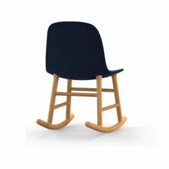 Normann Copenhagen Normann Rocking Oak Schaukelstuhl Textil-gepolstert Fame - H 73 X B 47 X T 67 Cm - Blue 66071 -Leitmotiv Shop unnamed file 1585