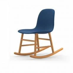 Normann Copenhagen Normann Rocking Oak Schaukelstuhl Textil-gepolstert Steelcut Trio - H 73 X B 47 X T 67 Cm - Blue 753