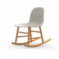 Normann Copenhagen Normann Rocking Oak Schaukelstuhl Leder-gepolstert - H 73 X B 47 X T 67 Cm - White