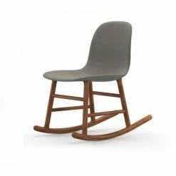 Normann Copenhagen Normann Rocking Walnut Schaukelstuhl Textil-gepolstert Fame - H 73 X B 47 X T 67 Cm - Grey 61136