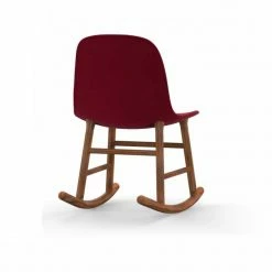 Normann Copenhagen Normann Rocking Walnut Schaukelstuhl Textil-gepolstert Fame - H 73 X B 47 X T 67 Cm - Red 64089 -Leitmotiv Shop unnamed file 1657
