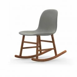 Normann Copenhagen Normann Rocking Walnut Schaukelstuhl Textil-gepolstert Steelcut - H 73 X B 47 X T 67 Cm - Grey 113