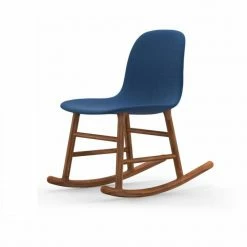 Normann Copenhagen Normann Rocking Walnut Schaukelstuhl Textil-gepolstert Steelcut - H 73 X B 47 X T 67 Cm - Blue 753