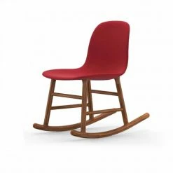 Normann Copenhagen Normann Rocking Walnut Schaukelstuhl Textil-gepolstert Steelcut - H 73 X B 47 X T 67 Cm - Red 553