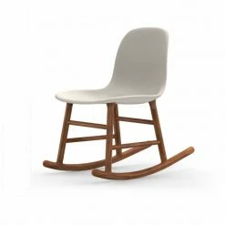 Normann Copenhagen Normann Rocking Walnut Schaukelstuhl Leder-gepolstert - H 73 X B 47 X T 67 Cm - White