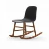 Normann Copenhagen Normann Rocking Walnut Schaukelstuhl Leder-gepolstert Tango - H 73 X B 47 X T 67 Cm - Dark Grey 41580