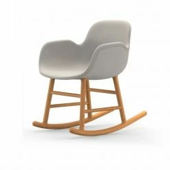 Normann Copenhagen Normann Rocking Oak Schaukelstuhl Armchair Textil-gepolstert - H 73 X B 56 X T 67 Cm - White