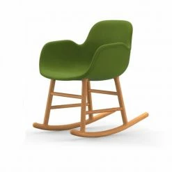 Normann Copenhagen Normann Rocking Oak Schaukelstuhl Textil-gepolstert Fame - H 73 X B 56 X T 67 Cm - Green - 68035