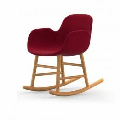 Normann Copenhagen Normann Rocking Oak Schaukelstuhl Textil-gepolstert Fame - H 73 X B 56 X T 67 Cm - Red 64089