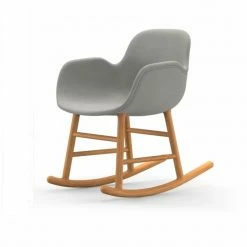 Normann Copenhagen Normann Rocking Oak Schaukelstuhl Armchair Textil-gepolstert - H 73 X B 56 X T 67 Cm - White