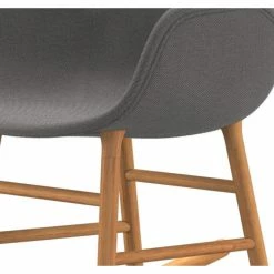 Normann Copenhagen Normann Rocking Oak Schaukelstuhl Textil-gepolstert Breeze Fusion - H 73 X B 56 X T 67 Cm - Grey 4003 -Leitmotiv Shop unnamed file 1726