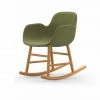 Normann Copenhagen Normann Rocking Oak Schaukelstuhl Textil-gepolstert Breeze Fusion - H 73 X B 56 X T 67 Cm - Green - 4803 -Leitmotiv Shop unnamed file 1737