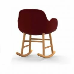 Normann Copenhagen Normann Rocking Oak Schaukelstuhl Textil-gepolstert Breeze Fusion - H 73 X B 56 X T 67 Cm - Red 4401 -Leitmotiv Shop unnamed file 1743