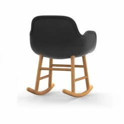 Normann Copenhagen Normann Rocking Oak Schaukelstuhl Leder-gepolstert Tango - H 73 X B 56 X T 67 Cm - Dark Grey 41580 -Leitmotiv Shop unnamed file 1752