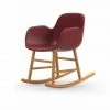 Normann Copenhagen Normann Rocking Oak Schaukelstuhl Leder-gepolstert Tango - H 73 X B 56 X T 67 Cm - Red 41578 -Leitmotiv Shop unnamed file 1754