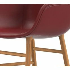 Normann Copenhagen Normann Rocking Oak Schaukelstuhl Leder-gepolstert Tango - H 73 X B 56 X T 67 Cm - Red 41578 -Leitmotiv Shop unnamed file 1757