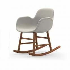 Normann Copenhagen Normann Rocking Walnut Schaukelstuhl Armchair Textil-gepolstert - H 73 X B 56 X T 67 Cm - White
