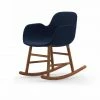 Normann Copenhagen Normann Rocking Walnut Schaukelstuhl Textil-gepolstert Fame - H 73 X B 56 X T 67 Cm - Blue 66071 -Leitmotiv Shop unnamed file 1773
