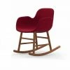 Normann Copenhagen Normann Rocking Walnut Schaukelstuhl Textil-gepolstert Fame - H 73 X B 56 X T 67 Cm - Red 64089
