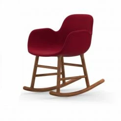 Normann Copenhagen Normann Rocking Walnut Schaukelstuhl Textil-gepolstert Fame - H 73 X B 56 X T 67 Cm - Red 64089