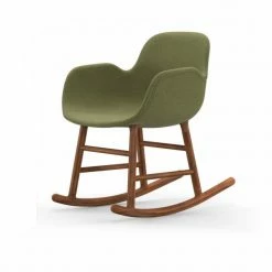 Normann Copenhagen Normann Rocking Walnut Schaukelstuhl Textil-gepolstert Breeze - H 73 X B 56 X T 67 Cm - Green - 4803