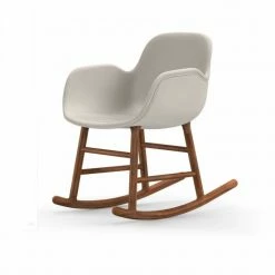 Normann Copenhagen Normann Rocking Walnut Schaukelstuhl Armchair Leder-gepolstert - H 73 X B 56 X T 67 Cm - White
