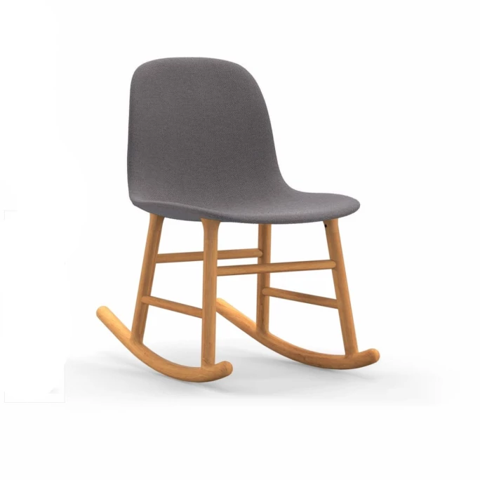 Normann Rocking Oak Schaukelstuhl Textil-gepolstert breeze fusion - H 73 x B 47 x T 67 cm - grey 4003 Normann Copenhagen Normann Rocking Oak Schaukelstuhl Textil-gepolstert Breeze Fusion - H 73 X B 47 X T 67 Cm - Grey 4003 -Leitmotiv Shop unnamed file 1821
