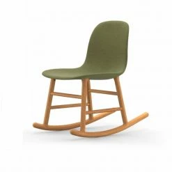 Normann Copenhagen Normann Rocking Oak Schaukelstuhl Textil-gepolstert Breeze Fusion - H 73 X B 47 X T 67 Cm - Green - 4803