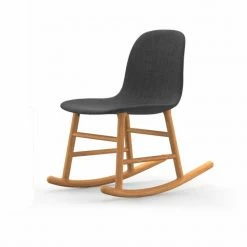 Normann Copenhagen Normann Rocking Oak Schaukelstuhl Textil-gepolstert Remix - H 73 X B 47 X T 67 Cm - Dark Grey 163
