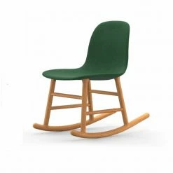 Normann Copenhagen Normann Rocking Oak Schaukelstuhl Textil-gepolstert Remix - H 73 X B 47 X T 67 Cm - Green - 982