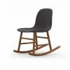 Normann Copenhagen Normann Rocking Walnut Schaukelstuhl Textil-gepolstert Breeze - H 73 X B 47 X T 67 Cm - Dark Grey 4001