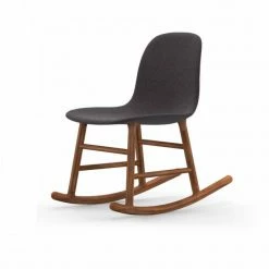 Normann Copenhagen Normann Rocking Walnut Schaukelstuhl Textil-gepolstert Breeze - H 73 X B 47 X T 67 Cm - Dark Grey 4001
