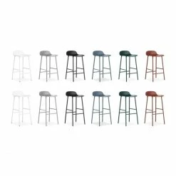 Normann Copenhagen Form Barstuhl Steel - Sitzhöhe 65 Cm - B 43 X T 43 Cm - Blue -Leitmotiv Shop unnamed file 187