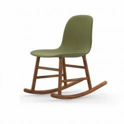 Normann Copenhagen Normann Rocking Walnut Schaukelstuhl Textil-gepolstert Breeze - H 73 X B 47 X T 67 Cm - Green - 4803