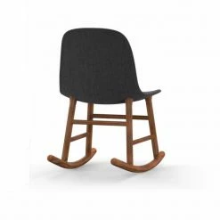 Normann Copenhagen Normann Rocking Walnut Schaukelstuhl Textil-gepolstert Remix - H 73 X B 47 X T 67 Cm - Dark Grey 163 -Leitmotiv Shop unnamed file 1892
