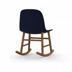 Normann Copenhagen Normann Rocking Walnut Schaukelstuhl Textil-gepolstert Remix - H 73 X B 47 X T 67 Cm - Blue 773 -Leitmotiv Shop unnamed file 1897