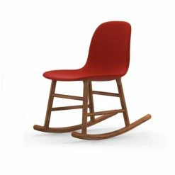 Normann Copenhagen Normann Rocking Walnut Schaukelstuhl Textil-gepolstert Remix - H 73 X B 47 X T 67 Cm - Red 643