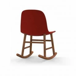 Normann Copenhagen Normann Rocking Walnut Schaukelstuhl Textil-gepolstert Remix - H 73 X B 47 X T 67 Cm - Red 643 -Leitmotiv Shop unnamed file 1907