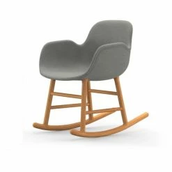 Normann Copenhagen Normann Rocking Oak Schaukelstuhl Textil-gepolstert Steelcut Trio - H 73 X B 56 X T 67 Cm - Grey 113