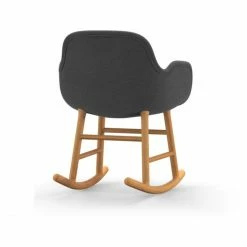 Normann Copenhagen Normann Rocking Oak Schaukelstuhl Textil-gepolstert Steelcut Trio - H 73 X B 56 X T 67 Cm - Dark Grey 153 -Leitmotiv Shop unnamed file 1916