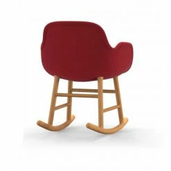 Normann Copenhagen Normann Rocking Oak Schaukelstuhl Textil-gepolstert Steelcut Trio - H 73 X B 56 X T 67 Cm - Red 553 -Leitmotiv Shop unnamed file 1925