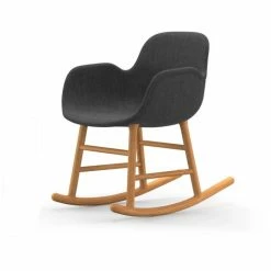 Normann Copenhagen Normann Rocking Oak Schaukelstuhl Textil-gepolstert Remix - H 73 X B 56 X T 67 Cm - Dark Grey 163