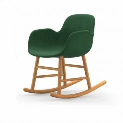 Normann Copenhagen Normann Rocking Oak Schaukelstuhl Textil-gepolstert Remix - H 73 X B 56 X T 67 Cm - Green - 982